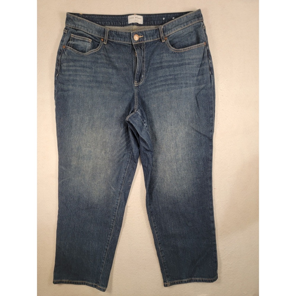 Lane‎ Bryant Mid-Rise Boyfriend Jeans Size 18 Flex Magic Waistband Blue Denim